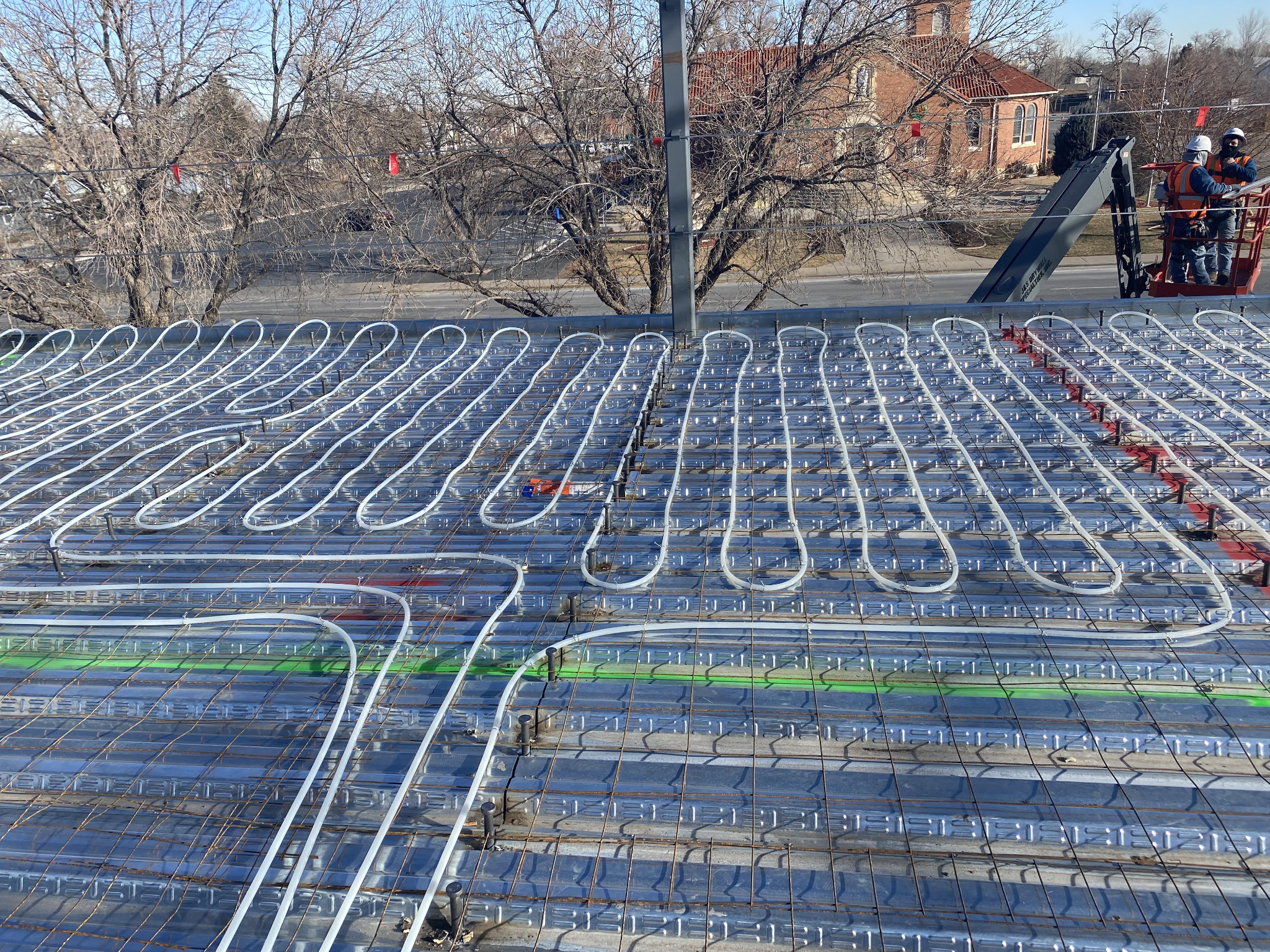 Hydronic radiant floor piping installation by E&J Plumbing
